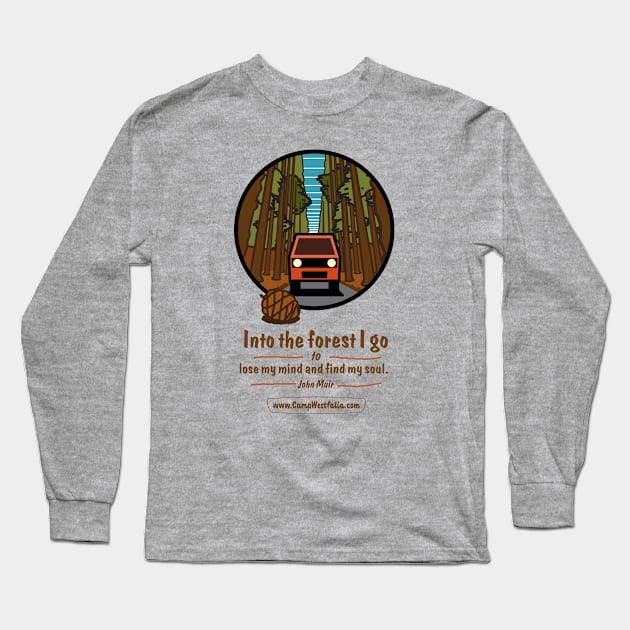 Campervan in Redwood Forest, light Long Sleeve T-Shirt by CampWestfalia